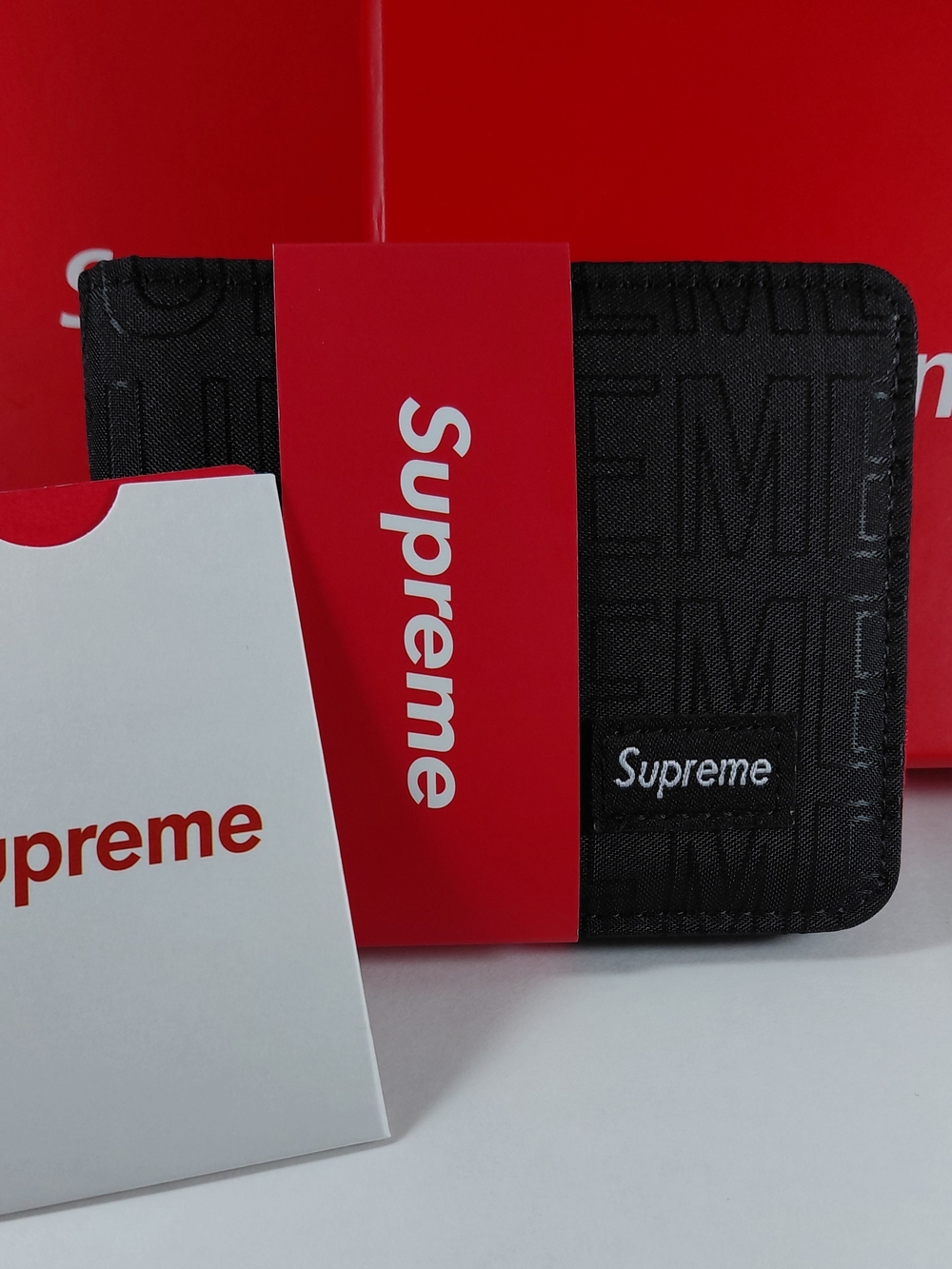 Supreme Black Embossed Wallet - Men's Accessory